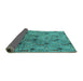 Sideview of Oriental Turquoise Industrial Rug, urb1947turq