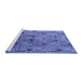 Sideview of Machine Washable Oriental Blue Industrial Rug, wshurb1947blu