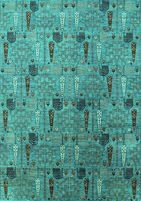 Oriental Turquoise Industrial Rug, urb1947turq