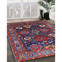 Mid-Century Modern Burgundy Red Oriental Rug, urb1948