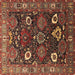 Square Oriental Brown Industrial Rug, urb1948brn