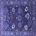 Square Oriental Blue Industrial Rug, urb1948blu