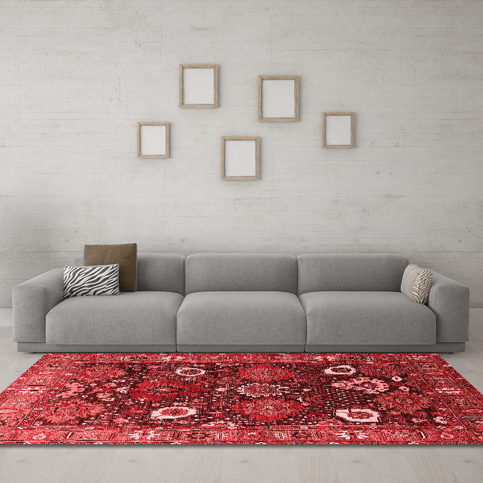 Industrial Red Washable Rugs