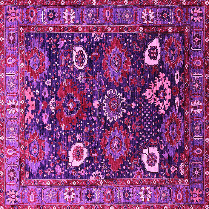 Square Machine Washable Oriental Pink Industrial Rug, wshurb1948pnk