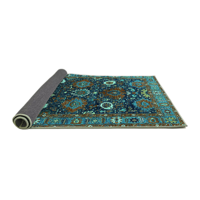 Sideview of Oriental Turquoise Industrial Rug, urb1948turq