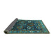 Sideview of Oriental Turquoise Industrial Rug, urb1948turq