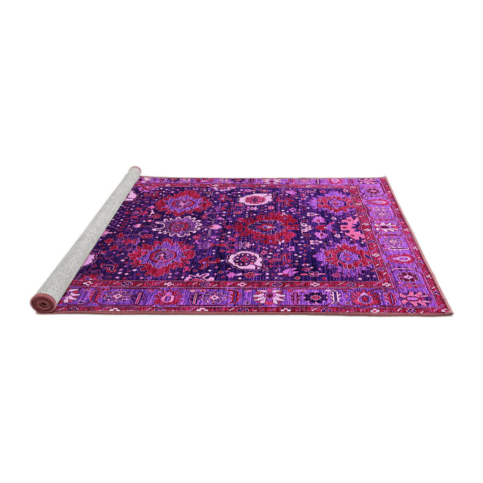 Sideview of Machine Washable Oriental Pink Industrial Rug, wshurb1948pnk