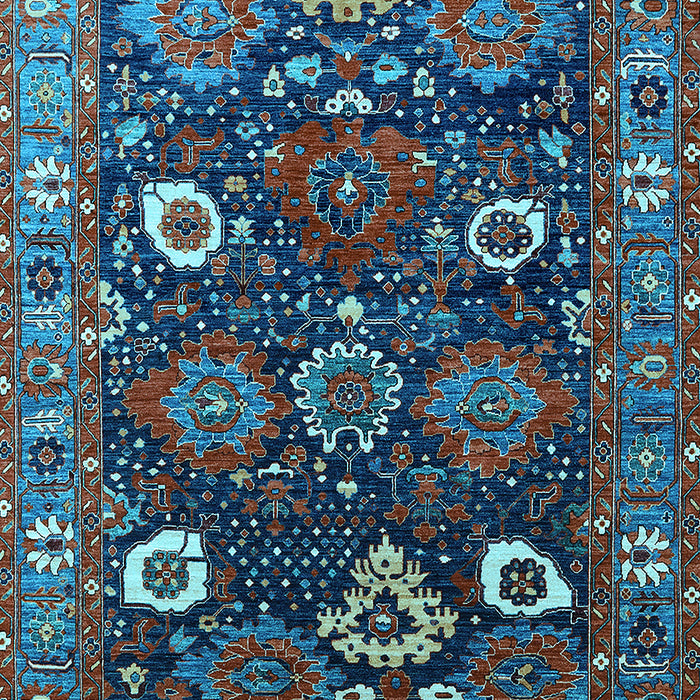 Machine Washable Oriental Light Blue Industrial Rug, wshurb1948lblu