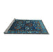 Sideview of Machine Washable Oriental Light Blue Industrial Rug, wshurb1948lblu