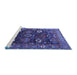 Sideview of Machine Washable Oriental Blue Industrial Rug, wshurb1948blu