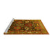 Sideview of Machine Washable Oriental Yellow Industrial Rug, wshurb1948yw