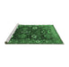 Sideview of Machine Washable Oriental Emerald Green Industrial Area Rugs, wshurb1948emgrn