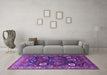 Machine Washable Oriental Purple Industrial Area Rugs in a Living Room, wshurb1948pur