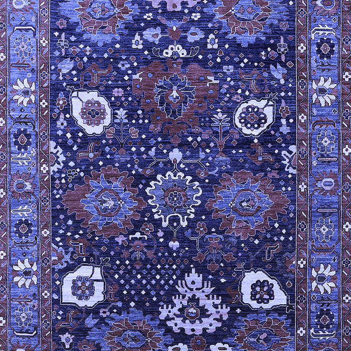 Machine Washable Oriental Blue Industrial Rug, wshurb1948blu