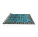 Sideview of Machine Washable Oriental Light Blue Industrial Rug, wshurb1949lblu