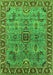 Machine Washable Oriental Green Industrial Area Rugs, wshurb1949grn