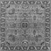 Square Machine Washable Oriental Gray Industrial Rug, wshurb1949gry