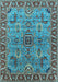 Machine Washable Oriental Light Blue Industrial Rug, wshurb1949lblu