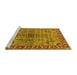 Sideview of Machine Washable Oriental Yellow Industrial Rug, wshurb1949yw