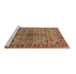 Sideview of Machine Washable Oriental Brown Industrial Rug, wshurb1949brn