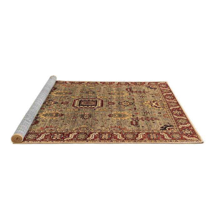 Sideview of Machine Washable Oriental Brown Industrial Rug, wshurb1949brn