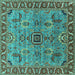 Square Oriental Turquoise Industrial Rug, urb1949turq