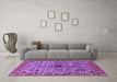 Machine Washable Oriental Purple Industrial Area Rugs in a Living Room, wshurb1949pur