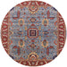 Round Mid-Century Modern Sage Green Oriental Rug, urb1949