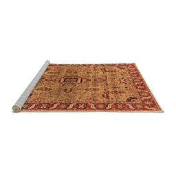 Sideview of Machine Washable Oriental Orange Industrial Area Rugs, wshurb1949org
