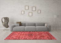 Machine Washable Oriental Red Industrial Rug, wshurb1949red