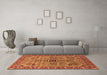 Machine Washable Oriental Orange Industrial Area Rugs in a Living Room, wshurb1949org
