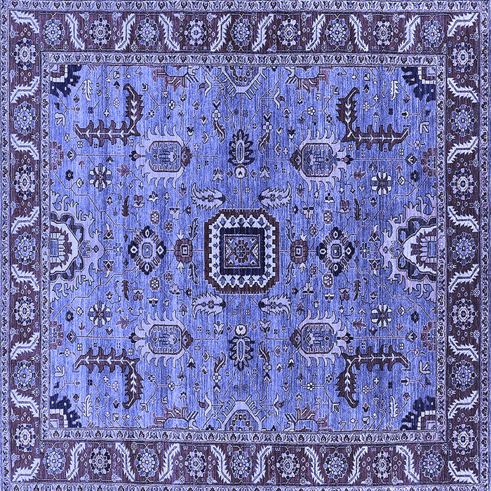 Square Oriental Blue Industrial Rug, urb1949blu