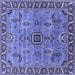 Square Oriental Blue Industrial Rug, urb1949blu