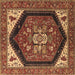 Square Oriental Brown Industrial Rug, urb1950brn