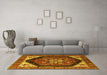 Machine Washable Oriental Yellow Industrial Rug in a Living Room, wshurb1950yw