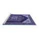 Sideview of Machine Washable Oriental Blue Industrial Rug, wshurb1950blu