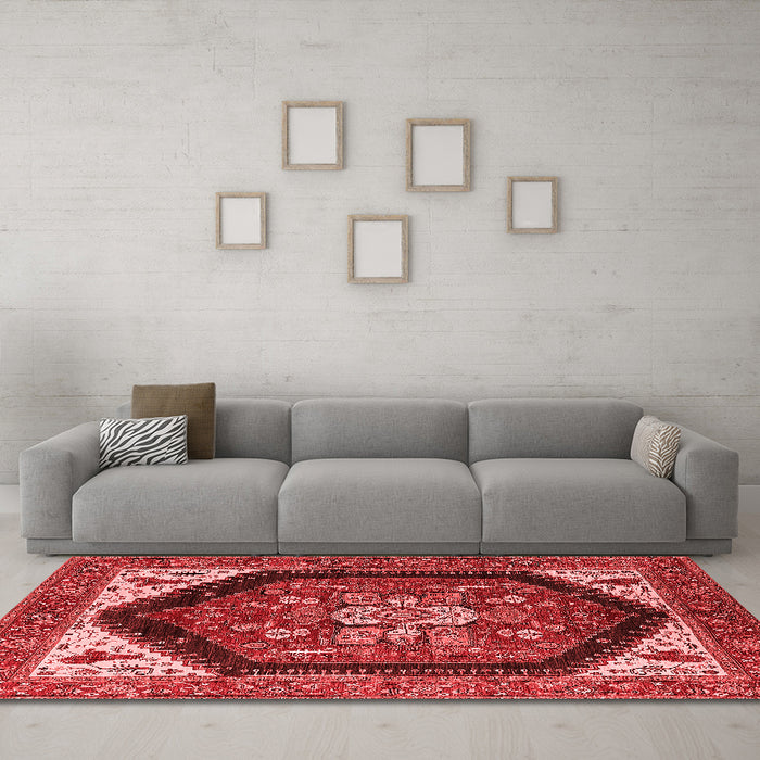 Industrial Red Washable Rugs