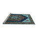 Sideview of Machine Washable Oriental Light Blue Industrial Rug, wshurb1950lblu