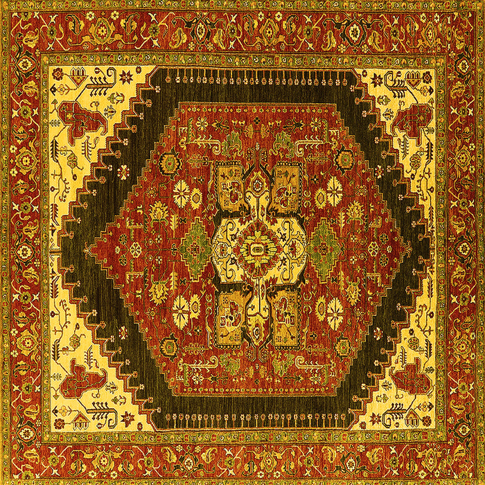 Square Oriental Yellow Industrial Rug, urb1950yw