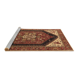 Sideview of Machine Washable Oriental Brown Industrial Rug, wshurb1950brn