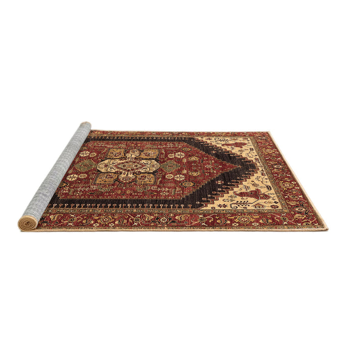 Sideview of Machine Washable Oriental Brown Industrial Rug, wshurb1950brn