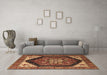 Machine Washable Oriental Brown Industrial Rug in a Living Room,, wshurb1950brn