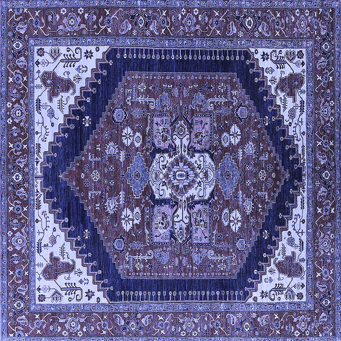 Square Oriental Blue Industrial Rug, urb1950blu