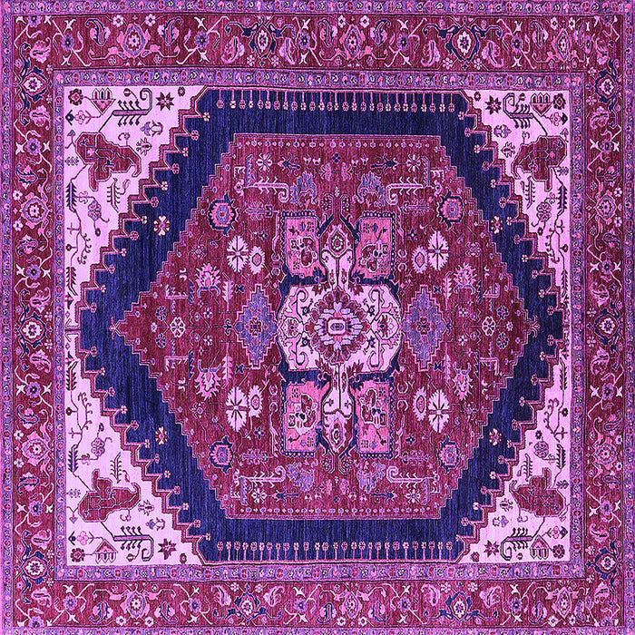 Square Machine Washable Oriental Purple Industrial Area Rugs, wshurb1950pur