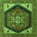 Square Oriental Green Industrial Rug, urb1950grn