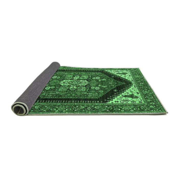 Sideview of Oriental Emerald Green Industrial Rug, urb1950emgrn