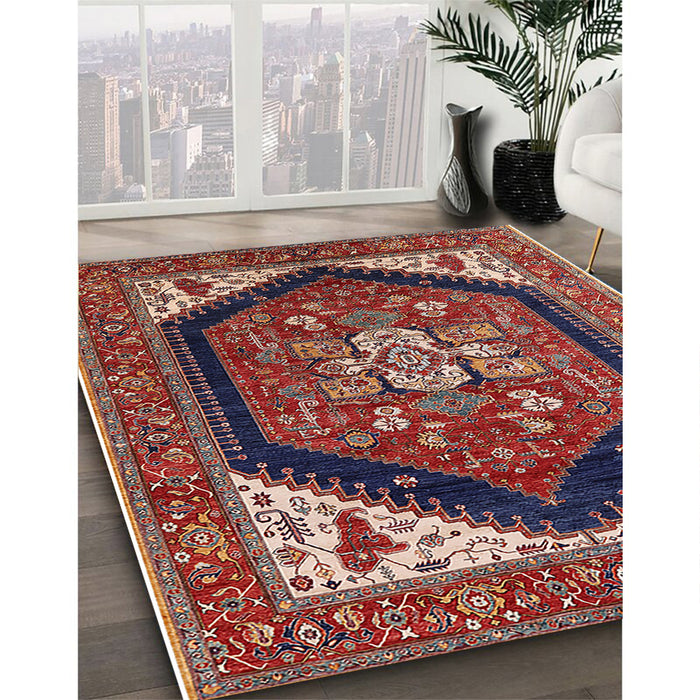 Machine Washable Industrial Modern Camel Brown Rug in a Family Room, wshurb1950