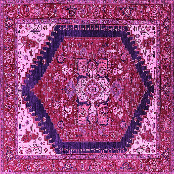 Square Machine Washable Oriental Pink Industrial Rug, wshurb1950pnk