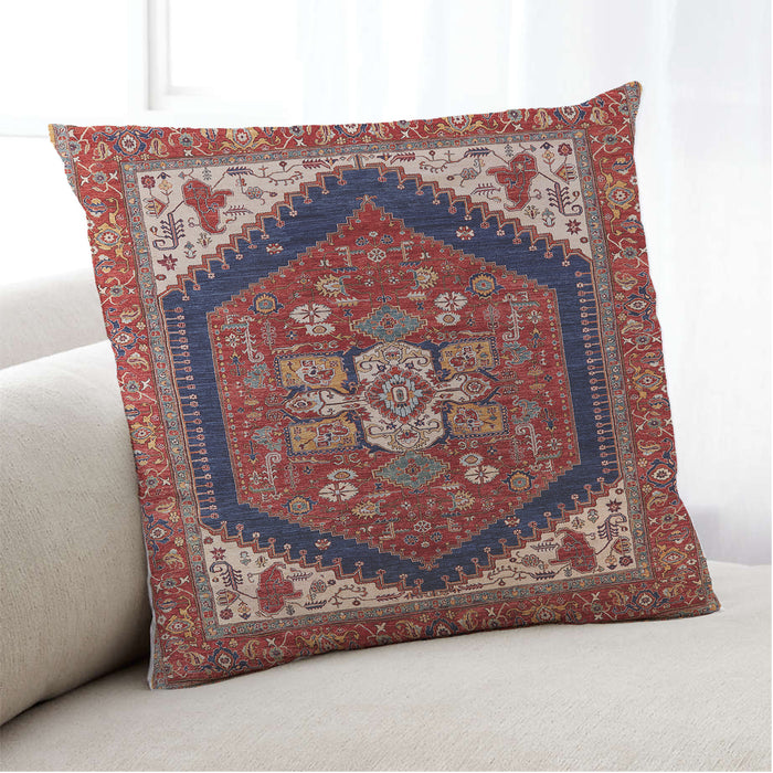 Lifestyle Image of Mid-Century Modern Urban Square Camel Brown Throw Pillow, 18 inch by 18 inch, pwurb1950