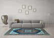 Machine Washable Oriental Light Blue Industrial Rug in a Living Room, wshurb1950lblu